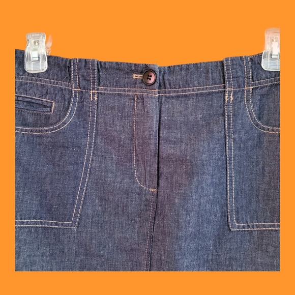 Talbots Lightweight Denim Skirt 22" Length Dark Blue Ladies 14 Petite - Picture 4 of 8
